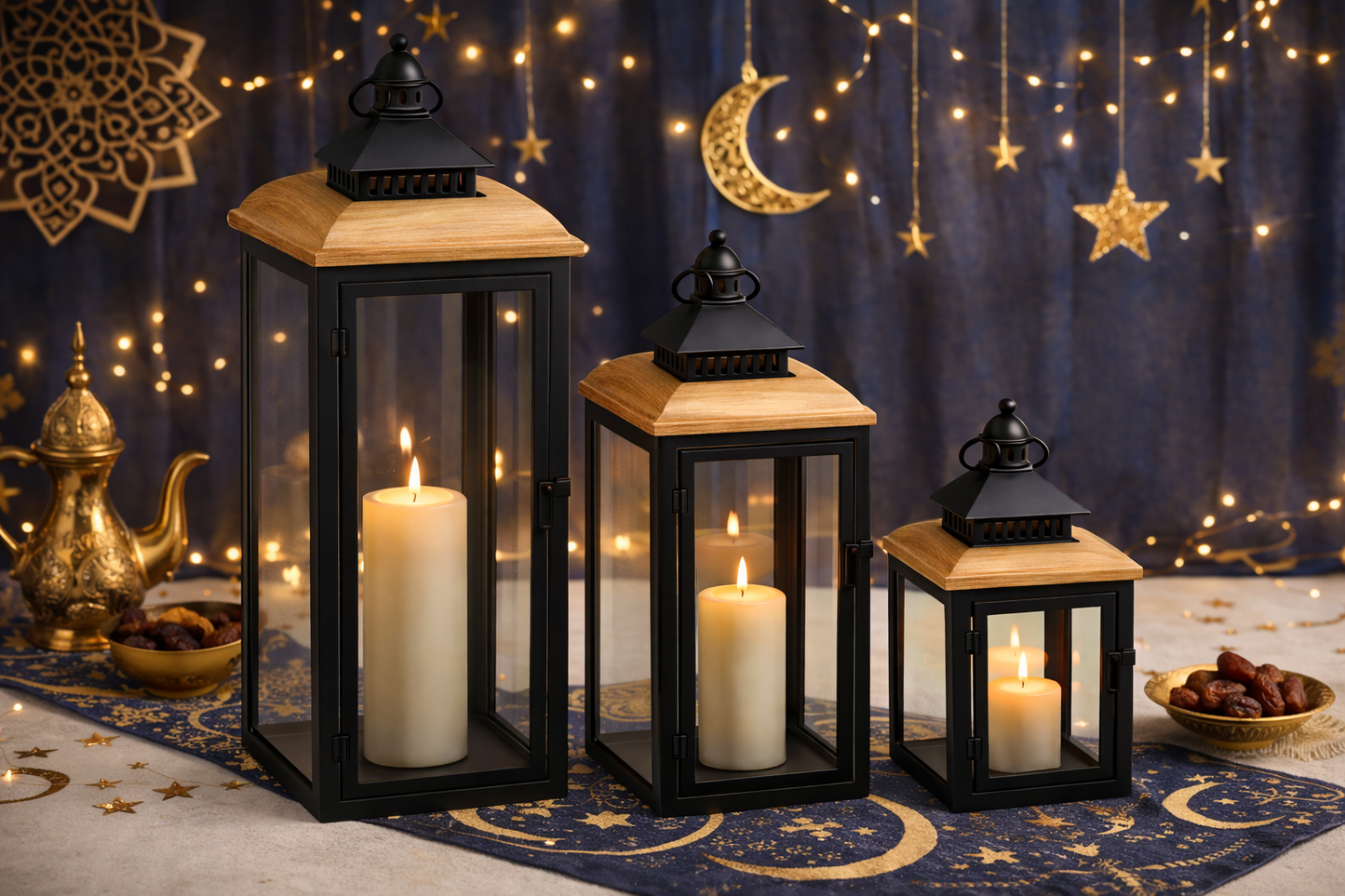 Black with Wooden Dome Top