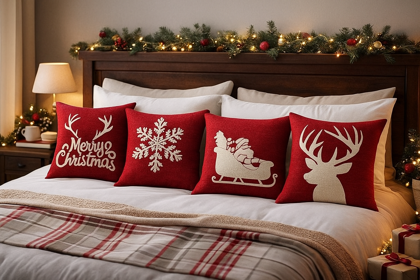 Premium Red Buffalo cushions