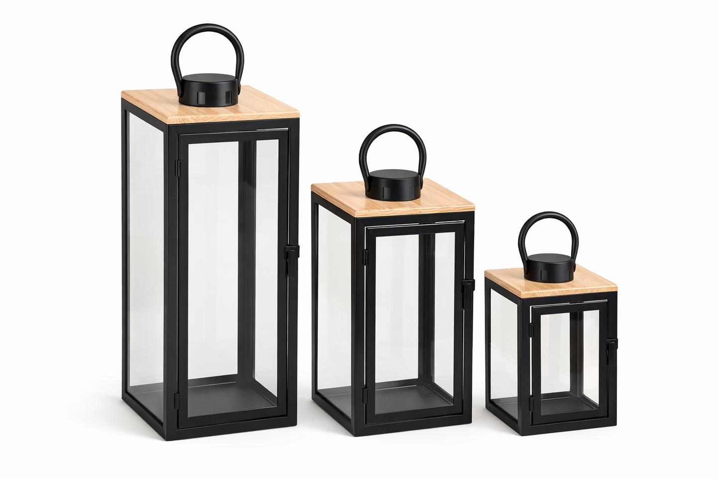 Black with Wooden Flat Top