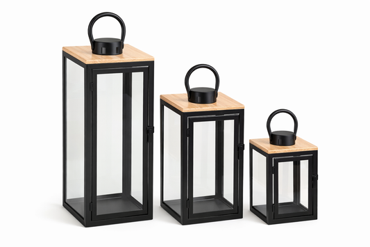 Black with Wooden Flat Top