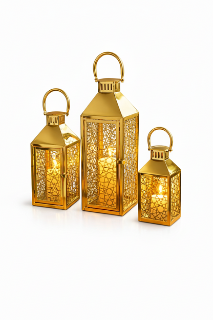 Gold Moroccan Lantern Set of 3